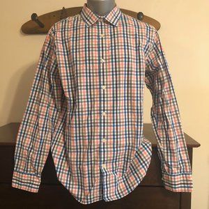 Banana Republic Pink/Blue/Grey Plaid Shirt